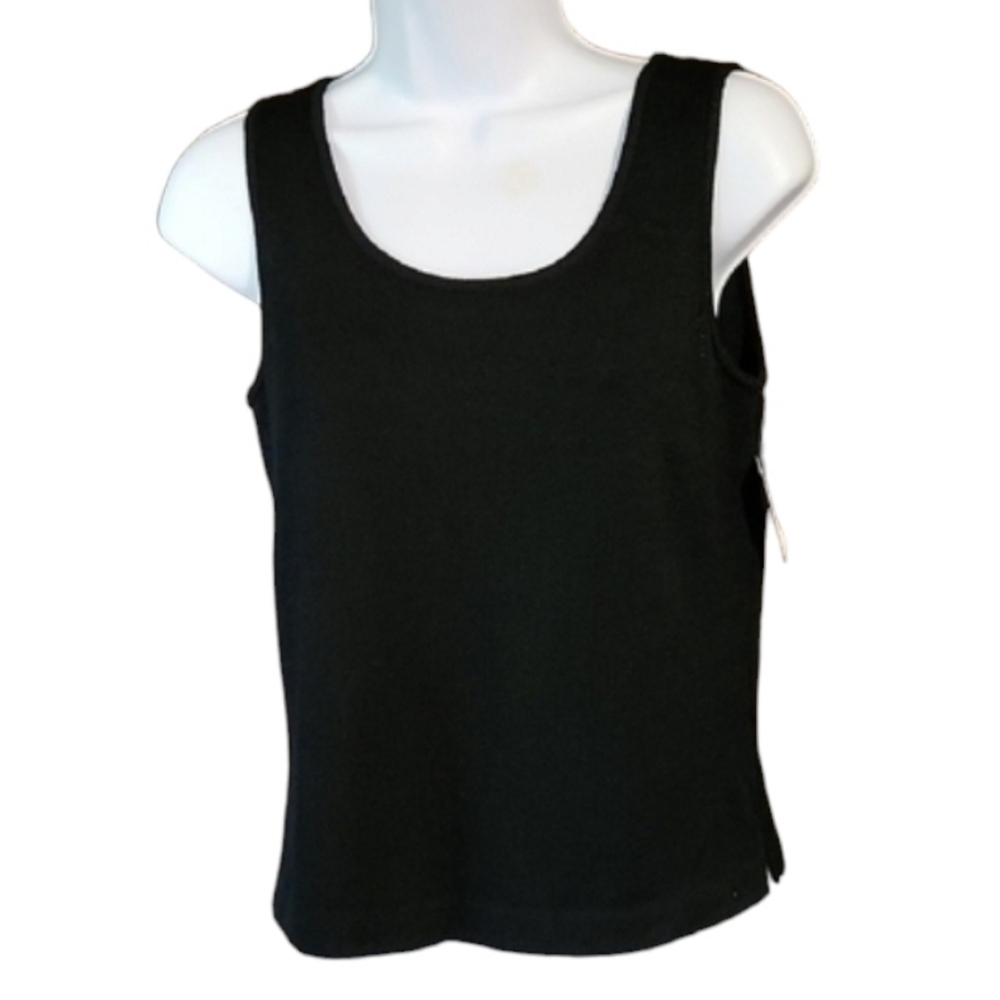 St. John NWT Classic Santana Knit Black Tank Top